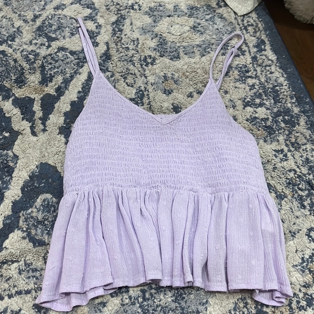 purple crop tank flowy